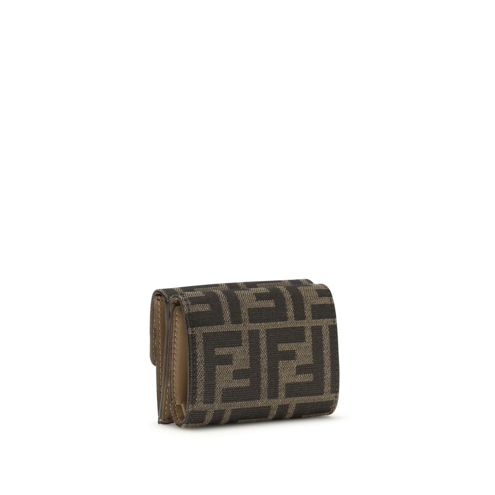 Fendi FF Trifold Wallet - Brown Fabric