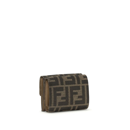 Fendi FF Trifold Wallet - Brown Fabric