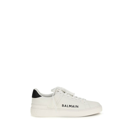 Balmain White Calf Leather B-Court Low Top Sneakers