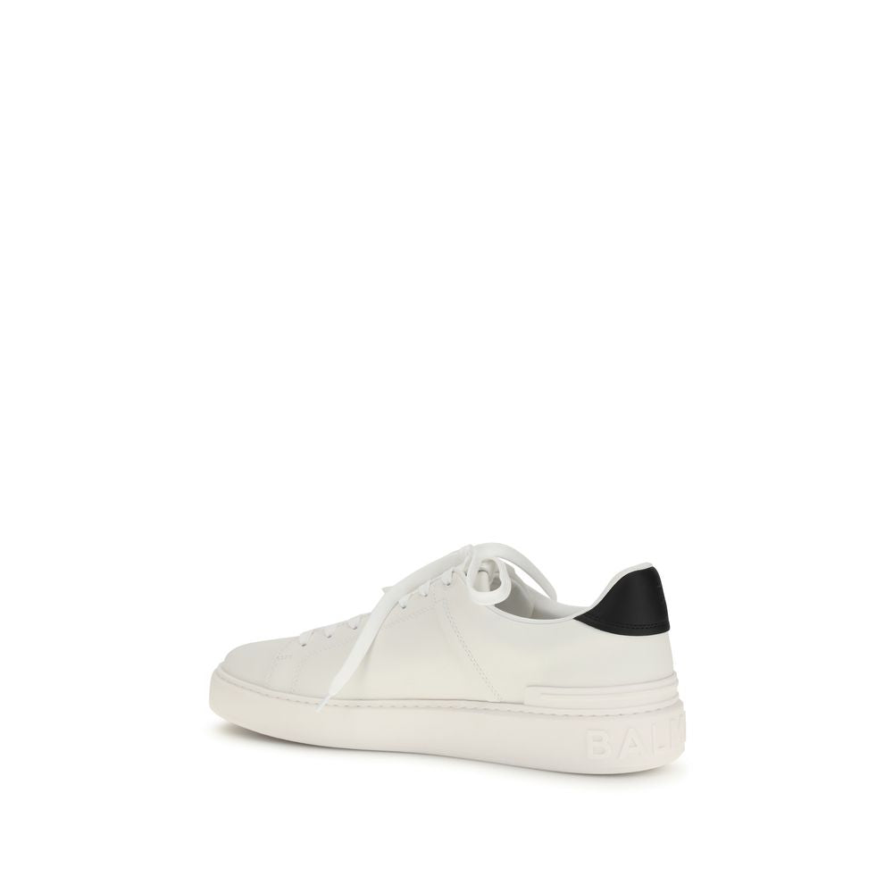 Balmain White Calf Leather B-Court Low Top Sneakers