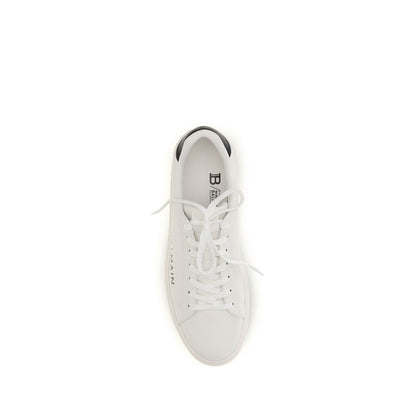 Balmain White Calf Leather B-Court Low Top Sneakers