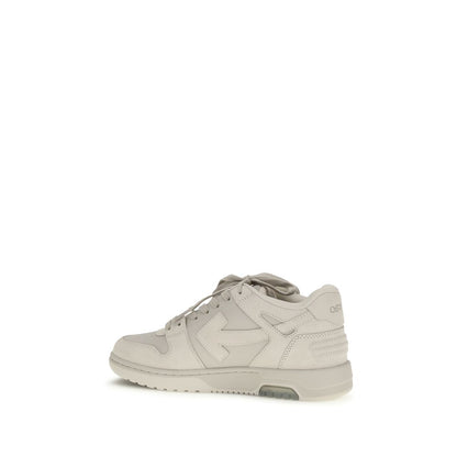 Off-White Beige Calf Leather Bos Taurus Low Top Sneakers