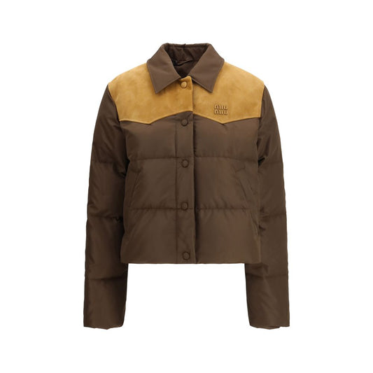 Miu Miu Brown Recycled Polyester Down Jacket