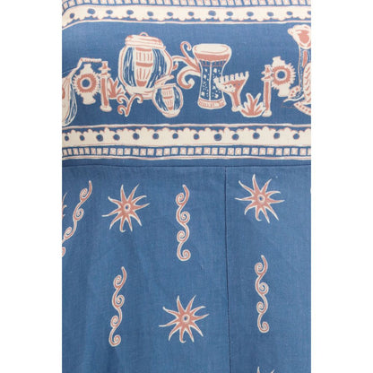 Alémais Blue Linen Maxi Dress