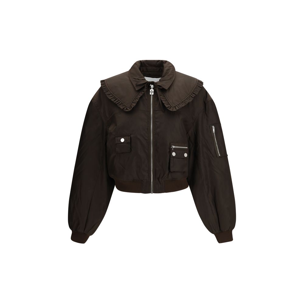Ganni Duchesse Nylon Bomber Jacket