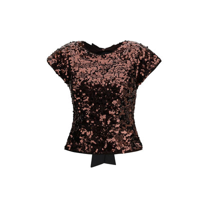 Ganni Brown Sequin Top