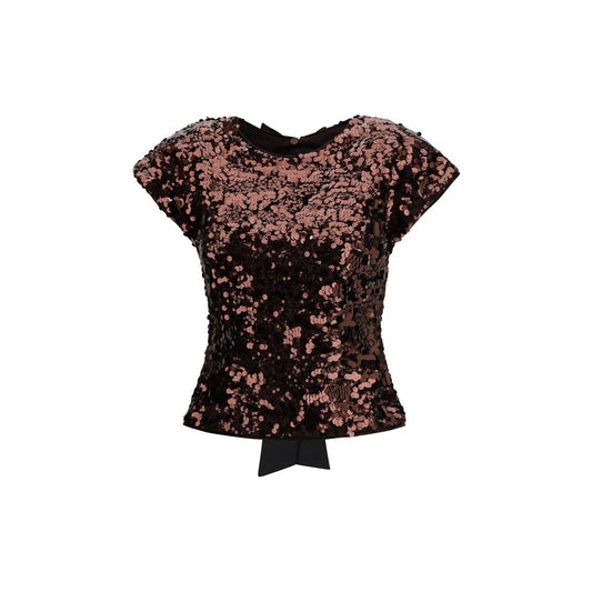Ganni Brown Sequin Top
