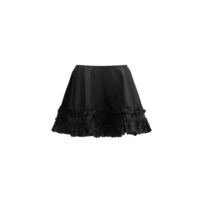 Ganni Black Recycled Polyamide Mini Skirt - Duchesse Nylon Mini Frill