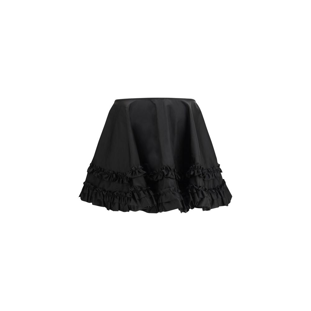 Ganni Black Recycled Polyamide Mini Skirt - Duchesse Nylon Mini Frill