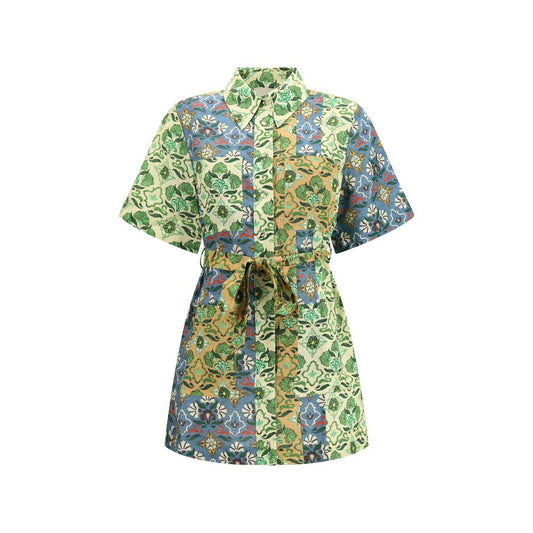 Alemais Multicolor Linen Ali Spliced Mini Dress