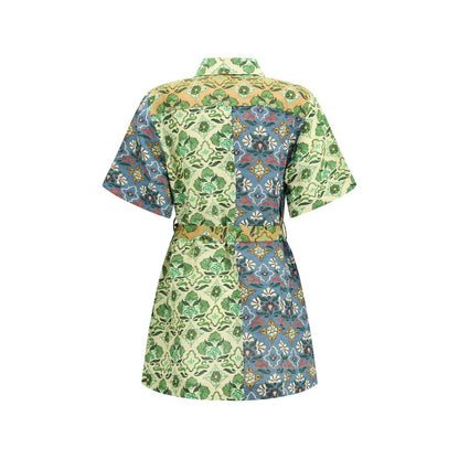Alemais Multicolor Linen Ali Spliced Mini Dress