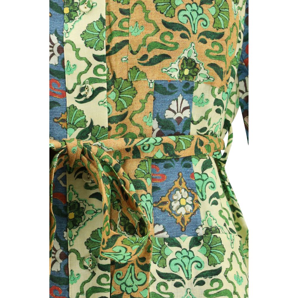 Alemais Multicolor Linen Ali Spliced Mini Dress