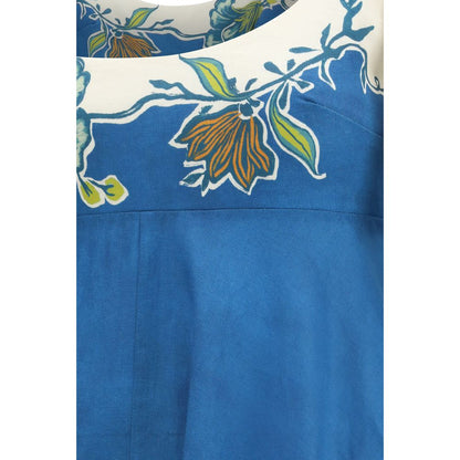 Alémais Blue Linen Luda Ballet Midi Sundress