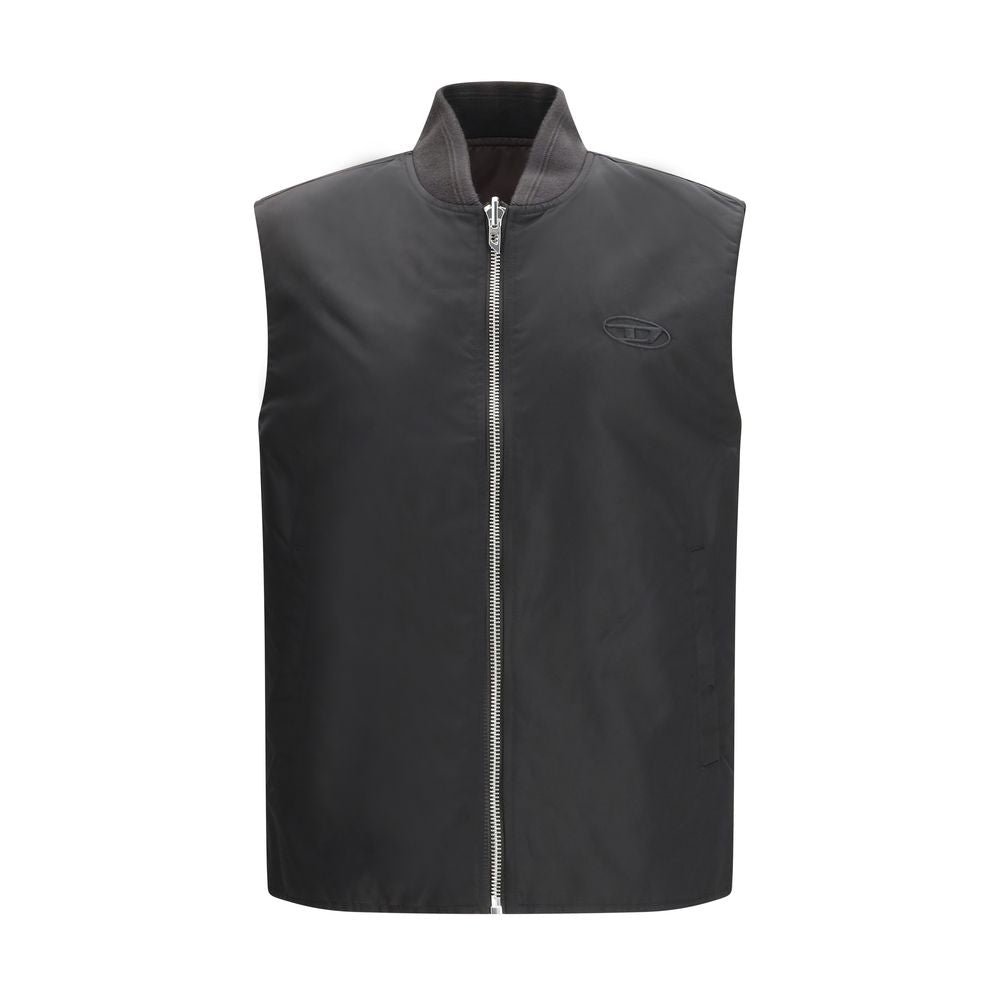 Diesel W-Type-D1 Gilet in Brown Polyamide