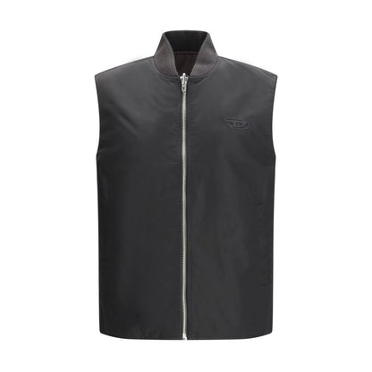 Diesel W-Type-D1 Gilet in Brown Polyamide