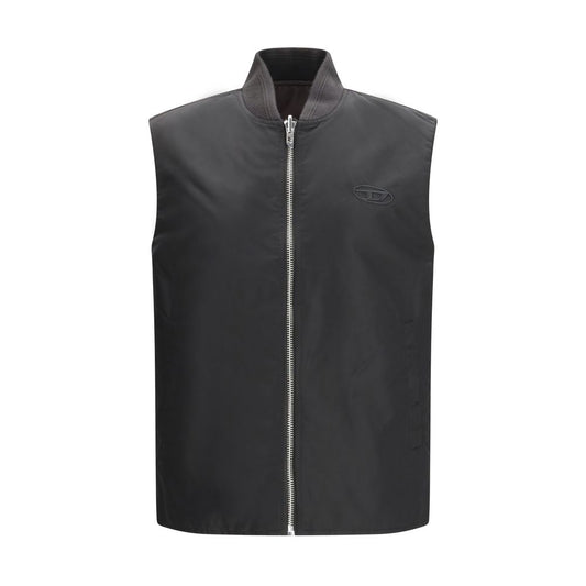 Diesel W-Type-D1 Gilet in Brown Polyamide