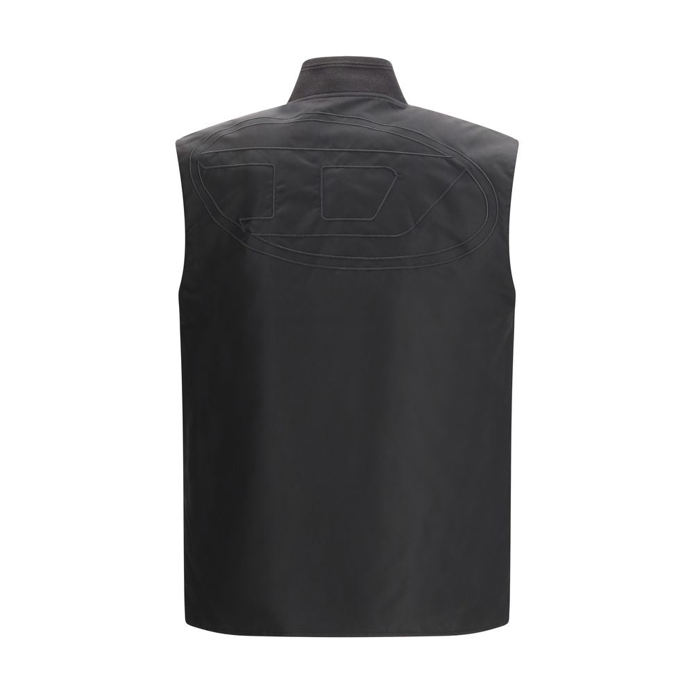 Diesel W-Type-D1 Gilet in Brown Polyamide