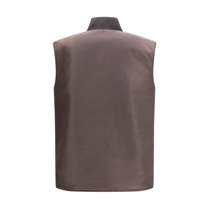 Diesel W-Type-D1 Gilet in Brown Polyamide