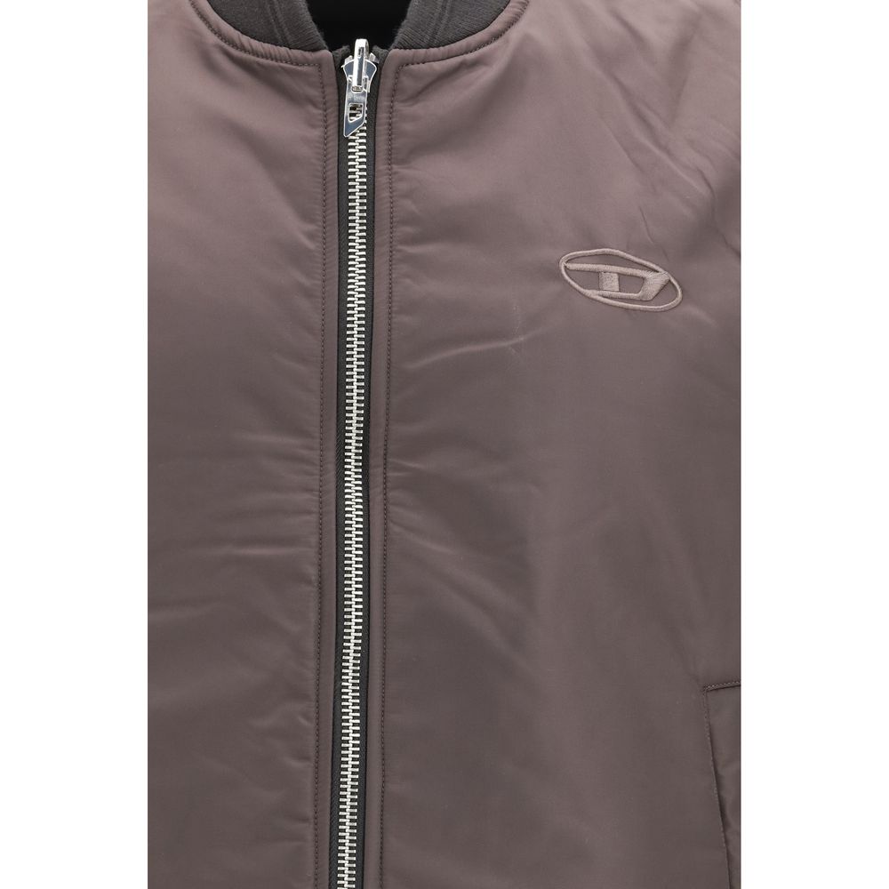 Diesel W-Type-D1 Gilet in Brown Polyamide