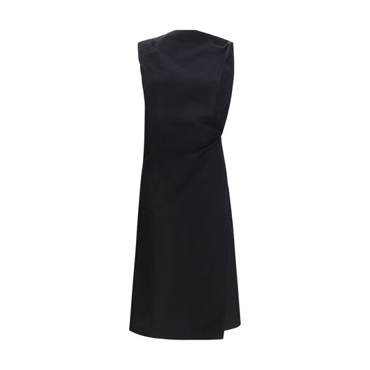 Jacquemus Black The Drapeado Midi Dress