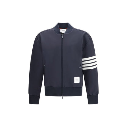 Thom Browne Blue Viscose Bomber Jacket