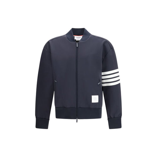 Thom Browne Blue Viscose Bomber Jacket