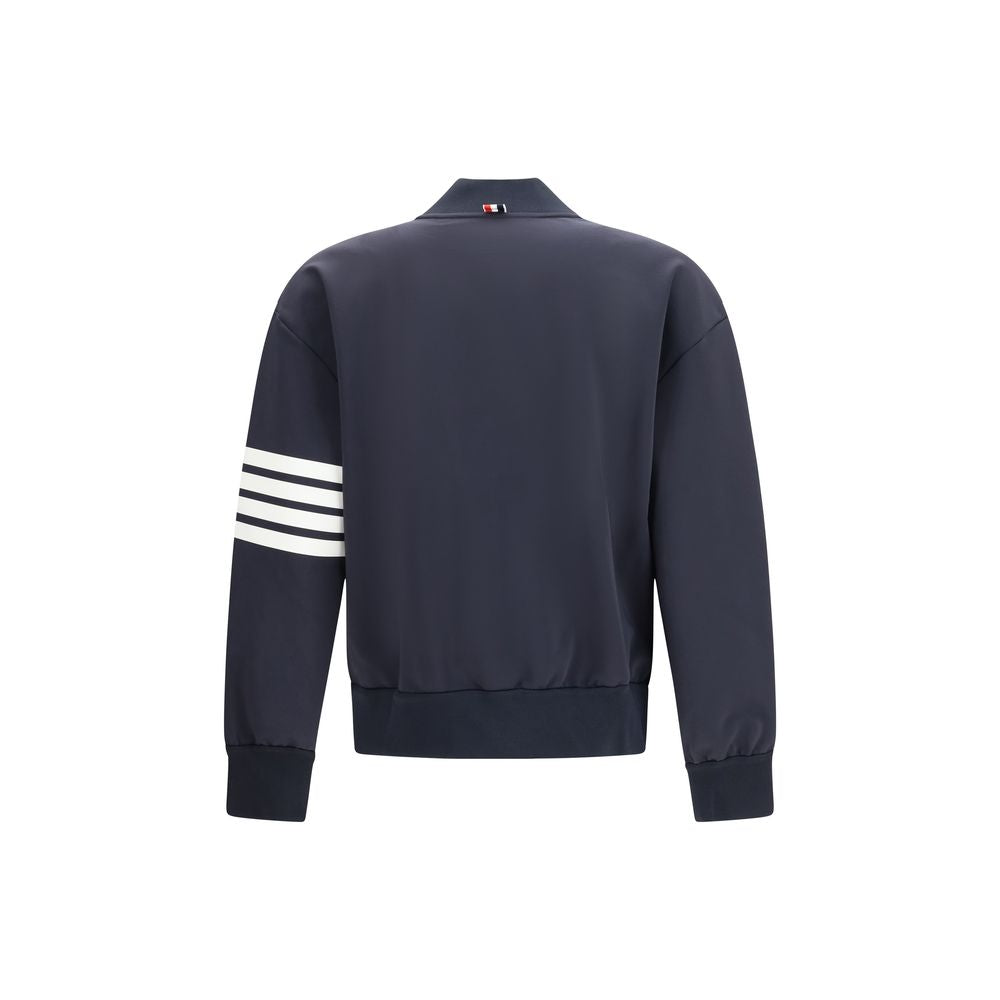 Thom Browne Blue Viscose Bomber Jacket