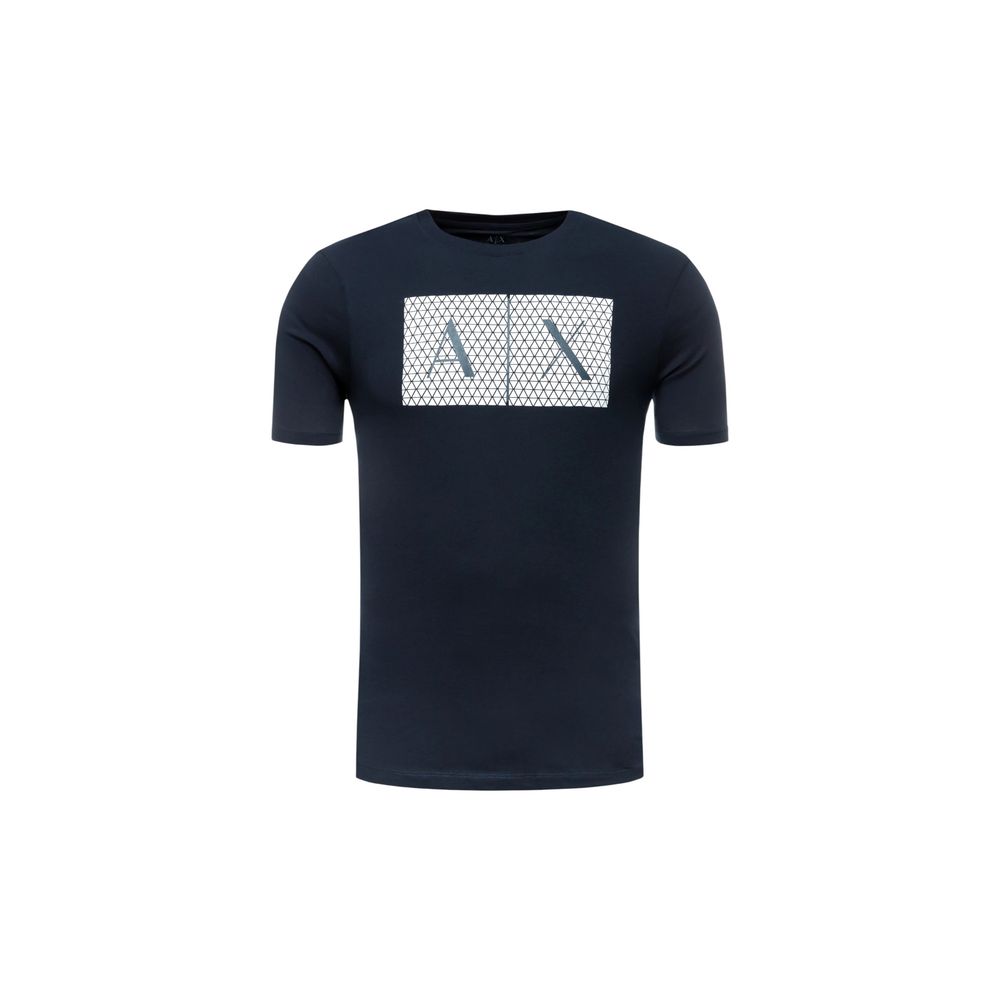 Armani Exchange Blue Cotton T-Shirt for Men