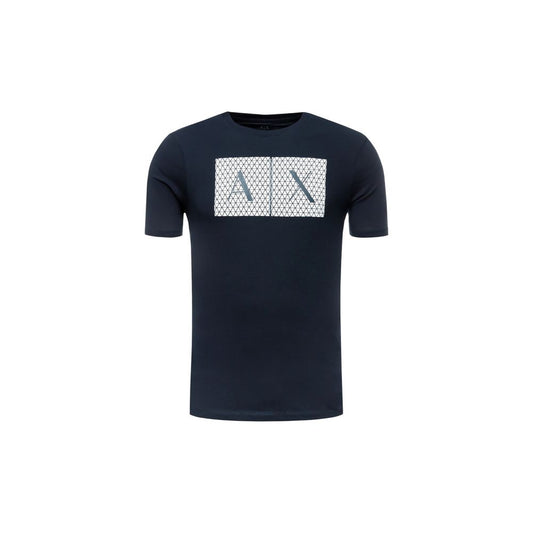 Armani Exchange Blue Cotton T-Shirt for Men