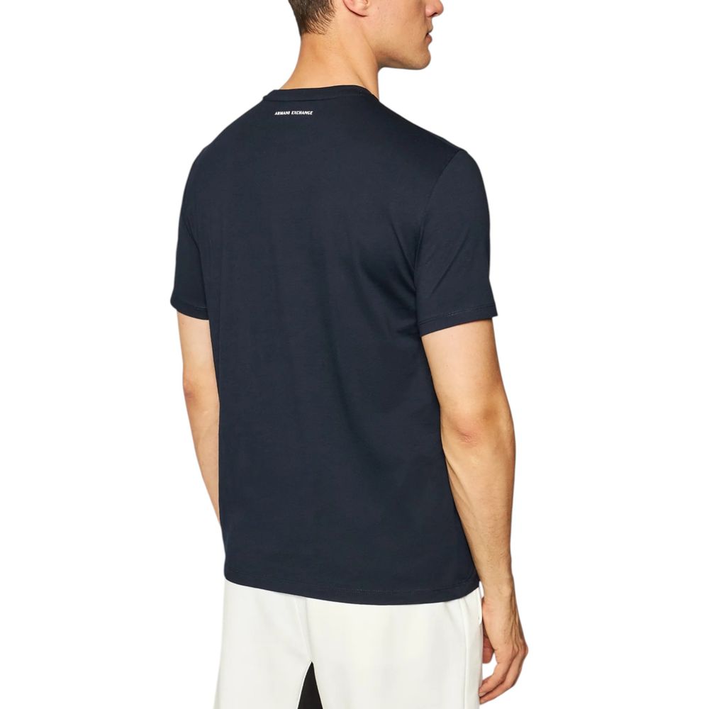 Armani Exchange Blue Cotton T-Shirt for Men