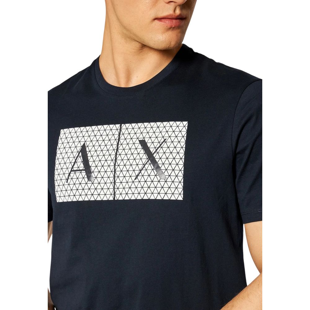 Armani Exchange Blue Cotton T-Shirt for Men