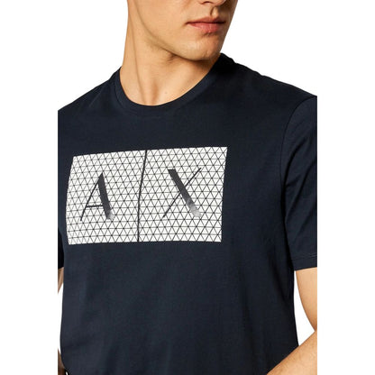 Armani Exchange Blue Cotton T-Shirt for Men