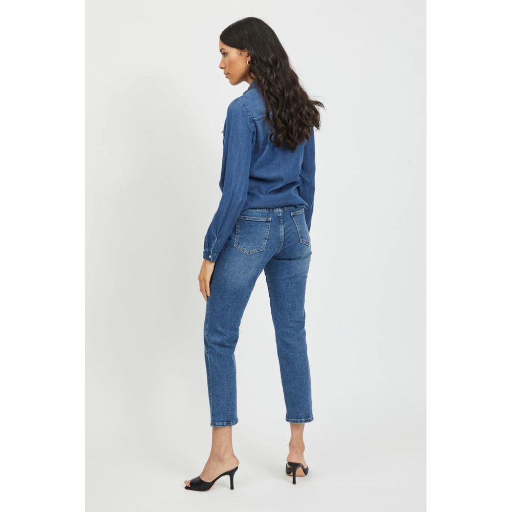 Vila Clothes VIBISTA Blue Cotton Blouse