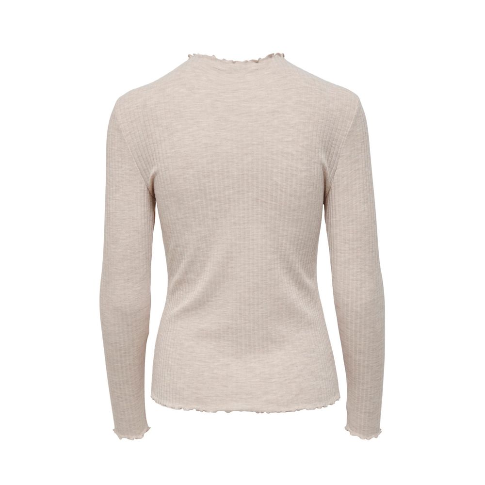 Only Beige Polyester Turtleneck - EMMA L/S HIGH NECK TOP NOOS JRS 15180040