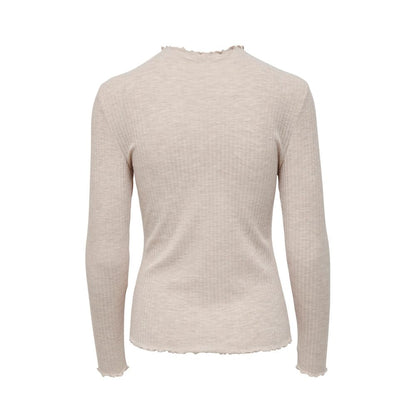 Only Beige Polyester Turtleneck - EMMA L/S HIGH NECK TOP NOOS JRS 15180040