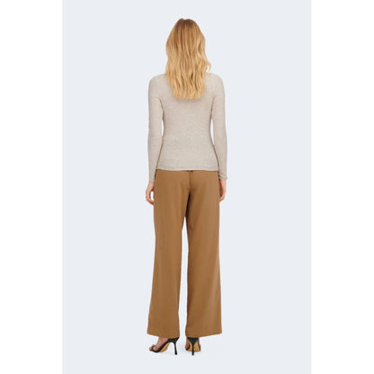 Only Beige Polyester Turtleneck - EMMA L/S HIGH NECK TOP NOOS JRS 15180040