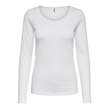 Only LIVE LOVE L/S O-NECK TOP NOOS JRS 15204712 - White Cotton Long Sleeve T-Shirt