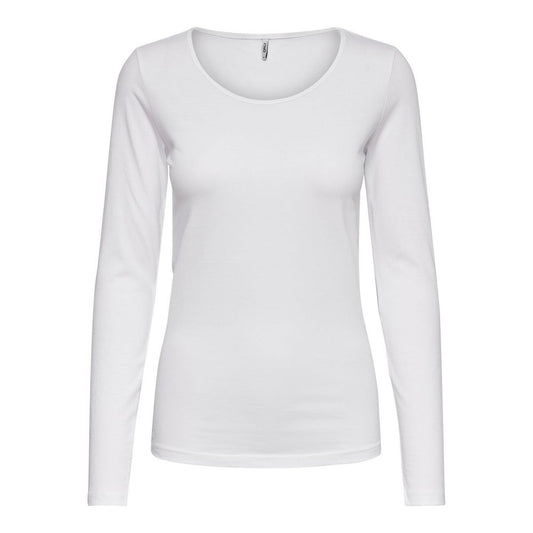 Only LIVE LOVE L/S O-NECK TOP NOOS JRS 15204712 - White Cotton Long Sleeve T-Shirt