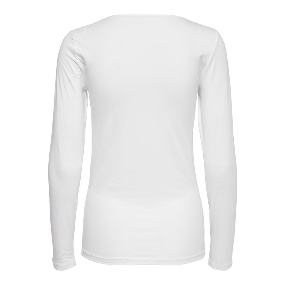 Only LIVE LOVE L/S O-NECK TOP NOOS JRS 15204712 - White Cotton Long Sleeve T-Shirt