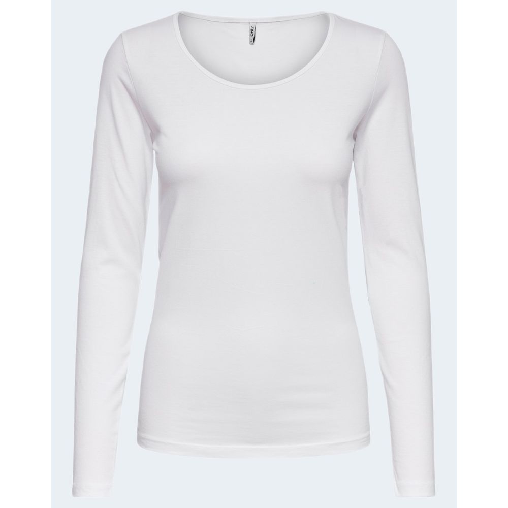 Only LIVE LOVE L/S O-NECK TOP NOOS JRS 15204712 - White Cotton Long Sleeve T-Shirt