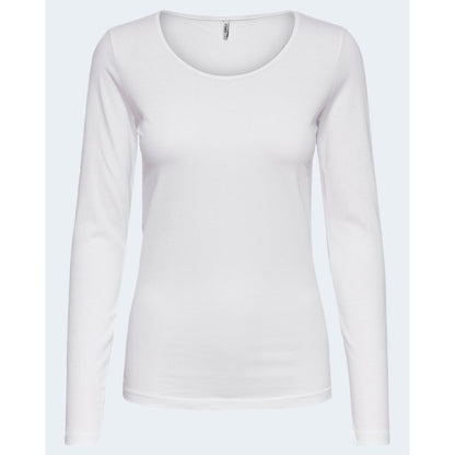 Only LIVE LOVE L/S O-NECK TOP NOOS JRS 15204712 - White Cotton Long Sleeve T-Shirt