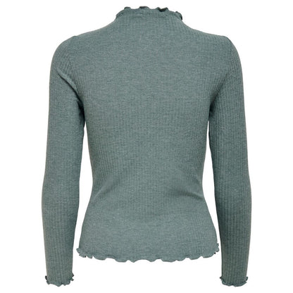Only Bicolor Viscose Sweatshirt - EMMA L/S HIGH NECK TOP NOOS JRS 15180040