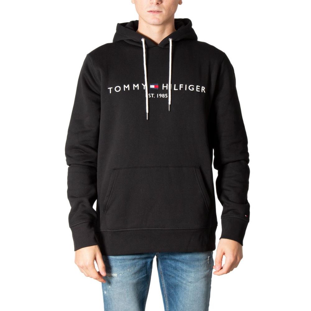 Tommy Hilfiger CORE TOMMY LOGO HOODY MW0MW10752 - Black Cotton Hoodie