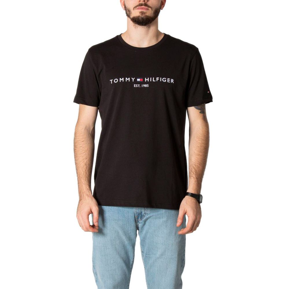 Tommy Hilfiger Core Logo Black Cotton T-Shirt