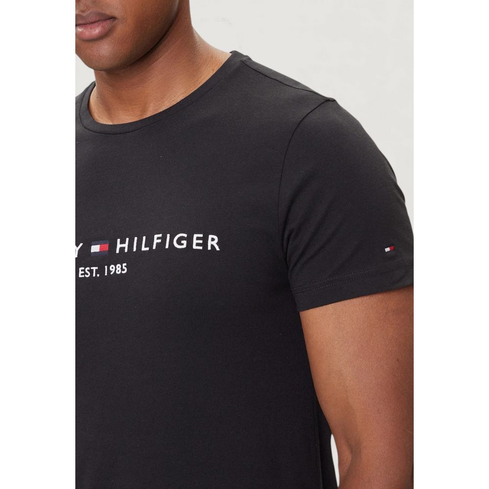 Tommy Hilfiger Core Logo Black Cotton T-Shirt
