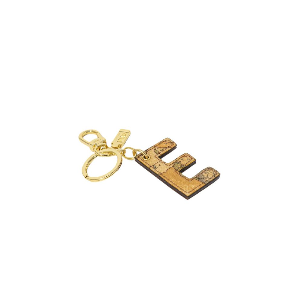 Alviero Martini Prima Classe Beige Leather Keychain - Timeless Elegance