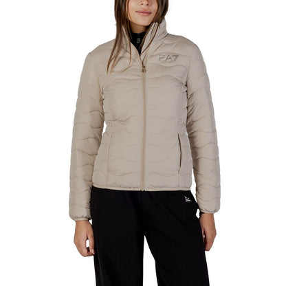 EA7 Emporio Armani Beige Polyester Bomber Jacket