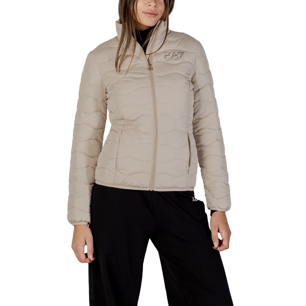 EA7 Emporio Armani Beige Polyester Bomber Jacket