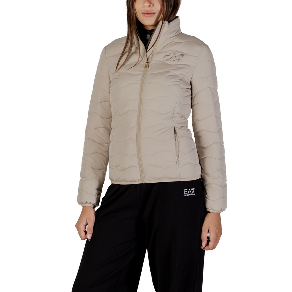 EA7 Emporio Armani Beige Polyester Bomber Jacket
