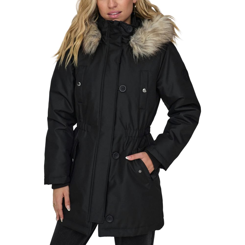 Only ONLIRIS FUR Black Polyester Parka